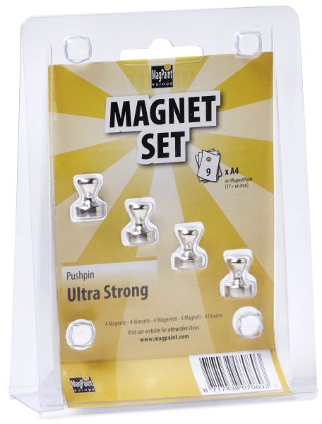MagPaint Magnete Pushpin Ultra Stark 4 Stück